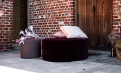 Orphea poef 100 cm in synthetisch fluweel