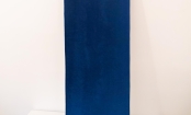 Olivae poef deksel rechthoek in mohair stof - blauw